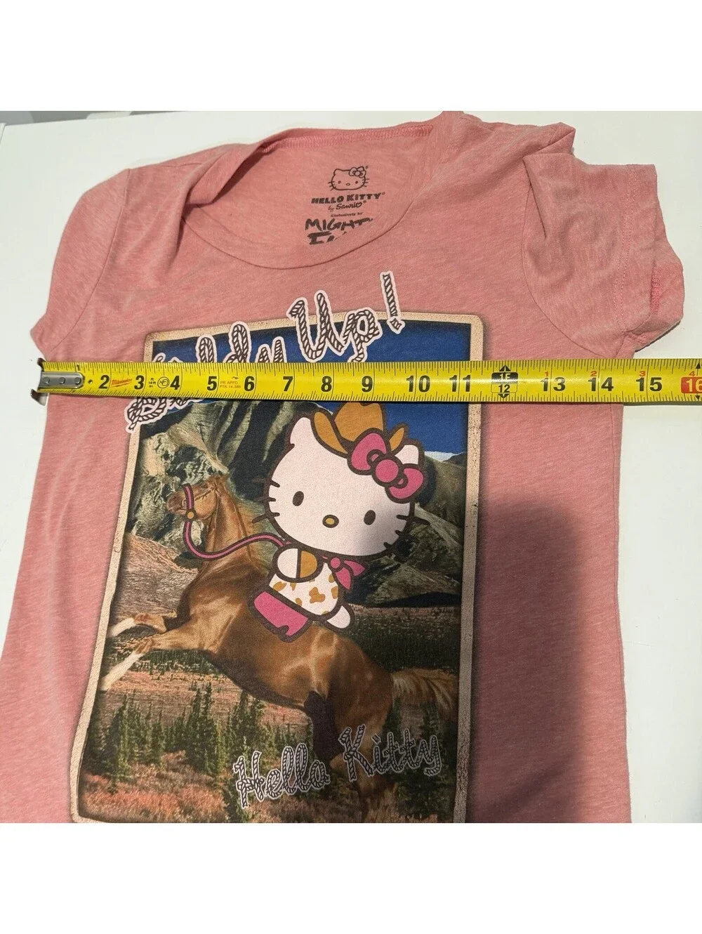Girls Hello Kitty T Shirt Size Small Pink Kitty On A Horse Graphic